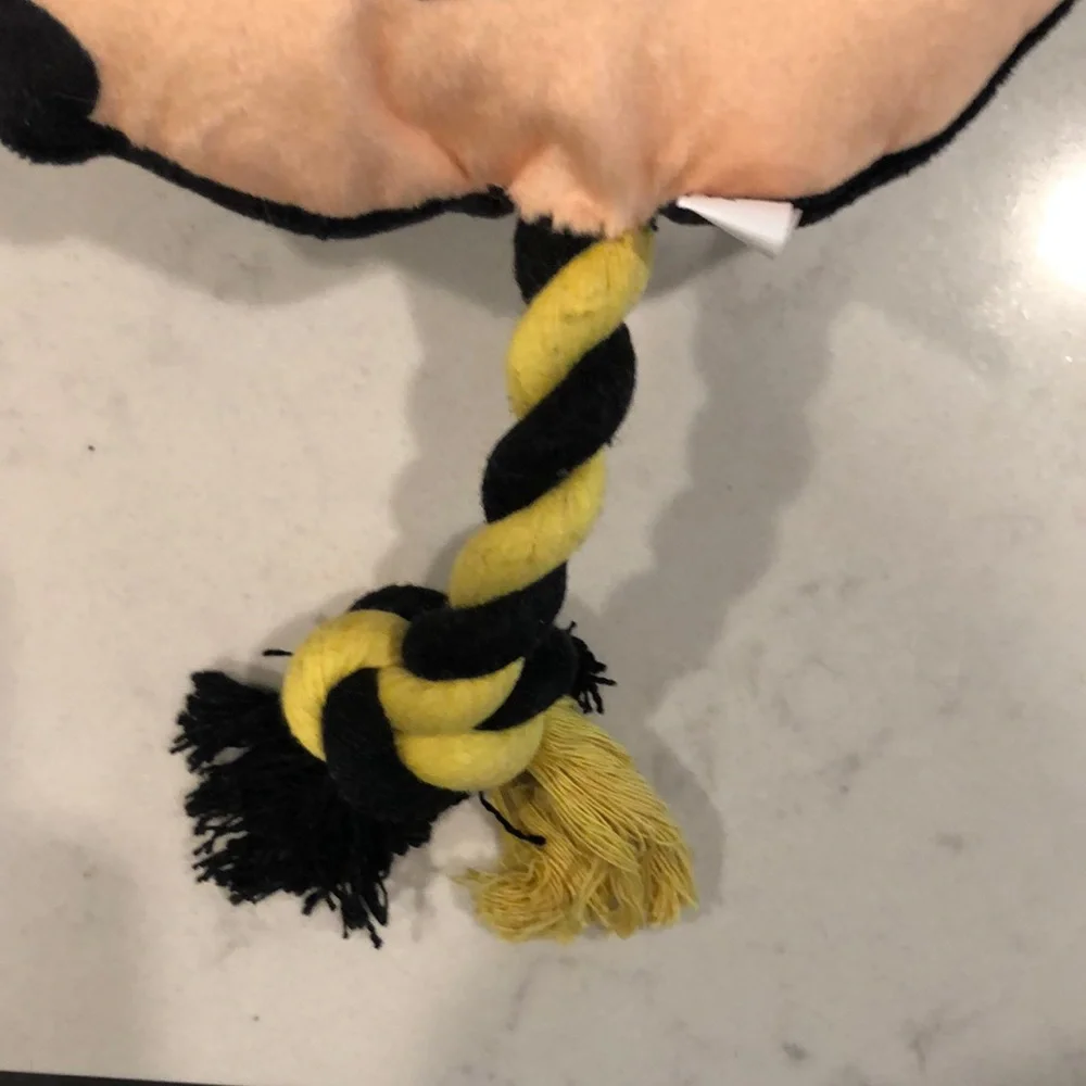 ELVIS Black and Yellow Dog Toy with Tassels